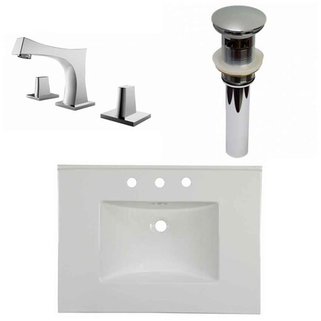 American Imaginations 30.75" W 3H8" Ceramic Top Set In White Color, Overflow Drain Incl. AI-33329